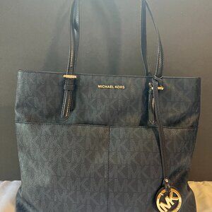 MK Logo Dark Blue Michael Kors Shoulder Tote
